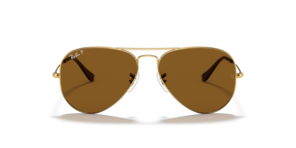 rayban ミラーサングラス(ゴールド) Ray-Ban New Aviator Polished Legend Gold Sunglasses w/Clear-to