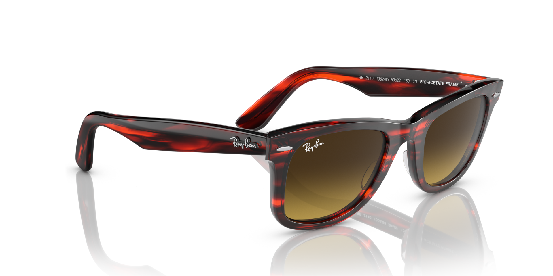 Ray-Ban Iconic Wayfarer Sunglasses Red RB2140 hand made in Italy. Red and Black Amazon.com: Ray-Ban RB4140 Wayfarer Sunglasses, Red Rubin  main image 3
