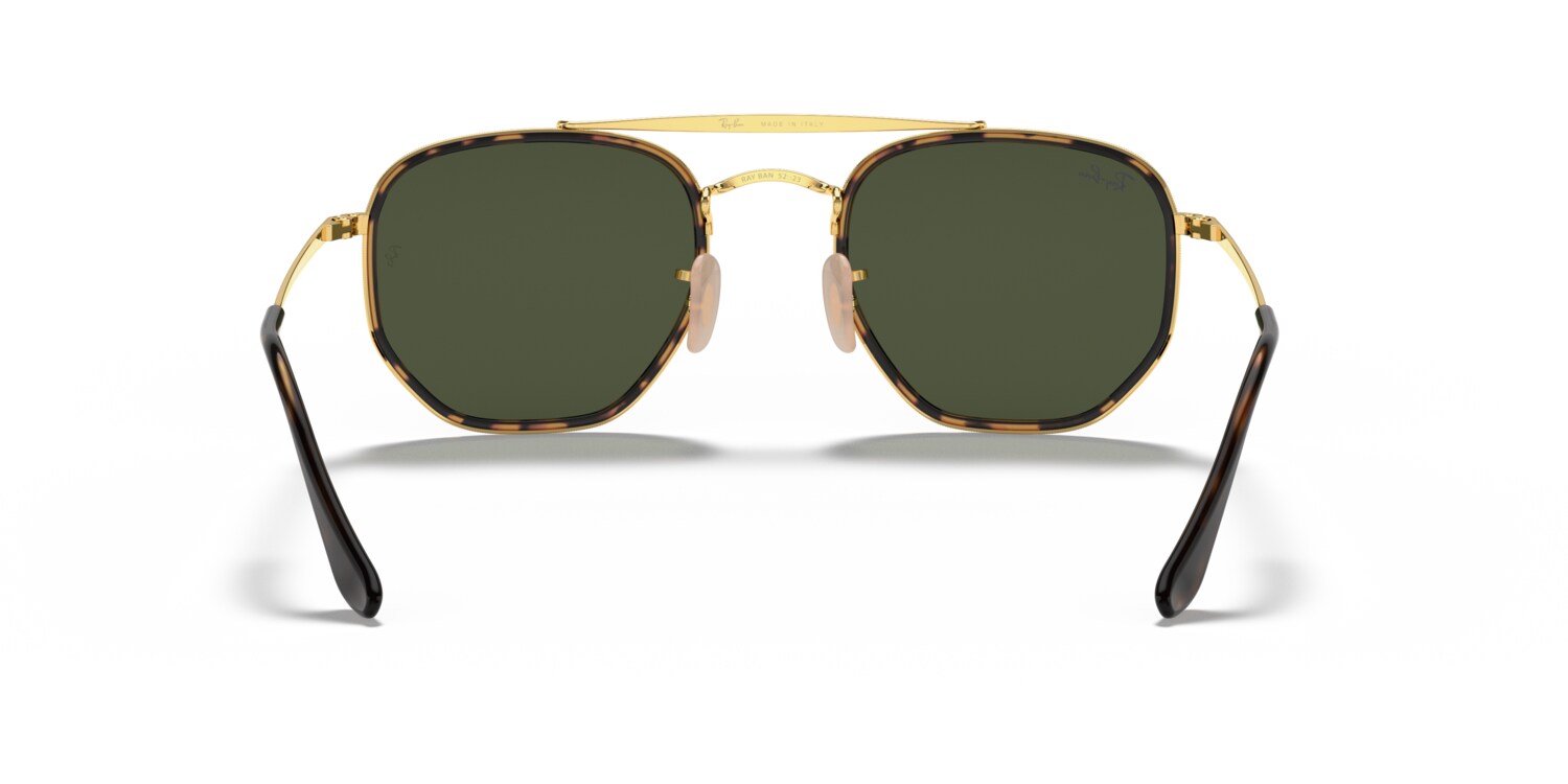 Ray-Ban The Marshal Gold Frame Sunglasses with Green Lenses - NWOT Ray-Ban RB3648 THE MARSHAL 001 51M Gold/Green Sunglasses For  main image 3