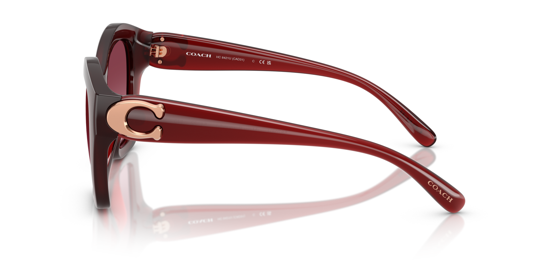 Coach Sunglasses HC 8219F (L1667) 548487 Red Sand Gradient 56-16-140 Used Coach Red Sunglasses for Women for sale | eBay main image 2
