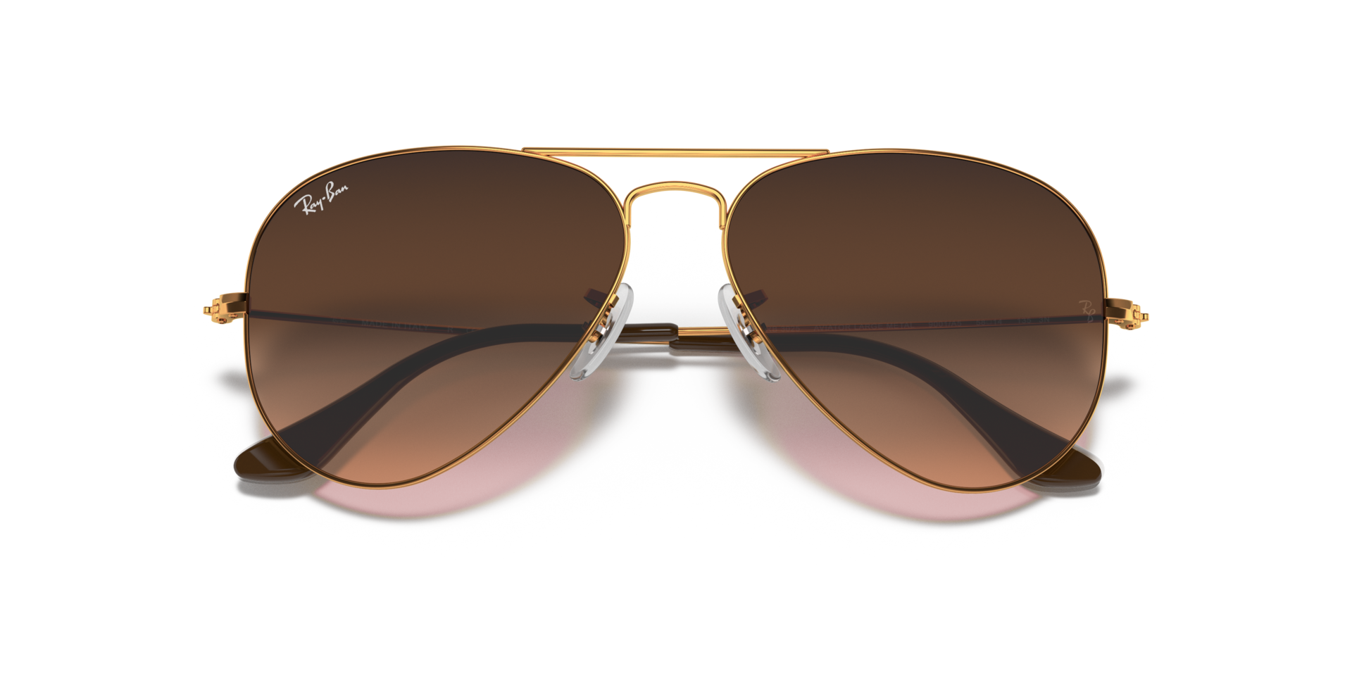 ?NWT Ray-Ban Aviator Polarized Sunglasses with Dark Brown Lenses - Unisex Ray-Ban Aviator 58mm Gold Brown Gradient Polarized RB 3025  main image 4