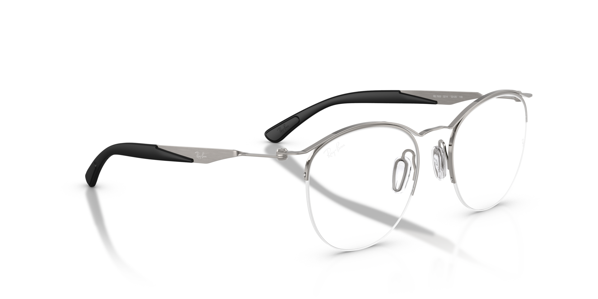 Ray-Ban 0RX7553 Glasses in Silver/Gunmetal/Grey | Target Optical