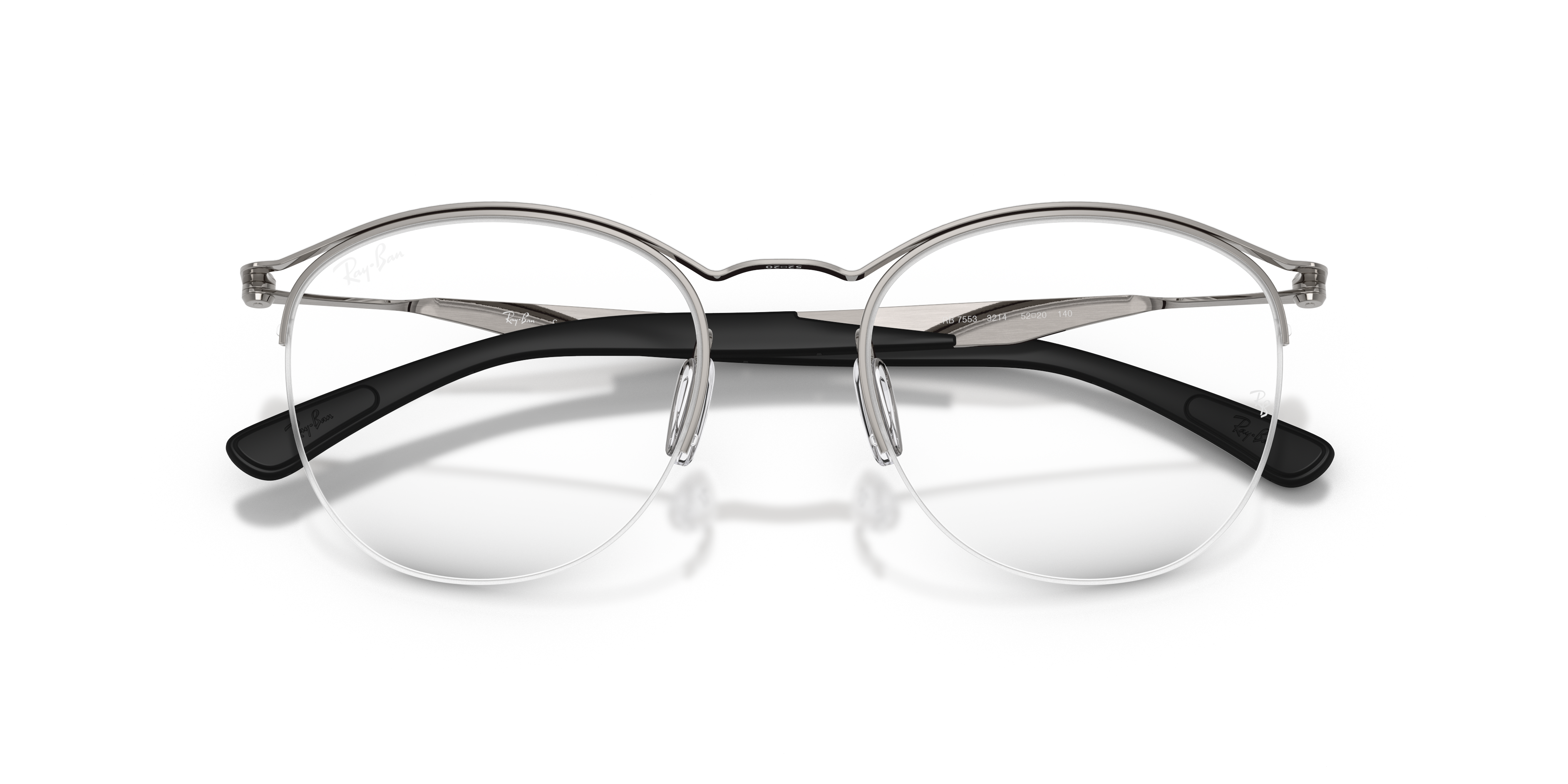 Ray-Ban 0RX7553 Glasses in Silver/Gunmetal/Grey | Target Optical