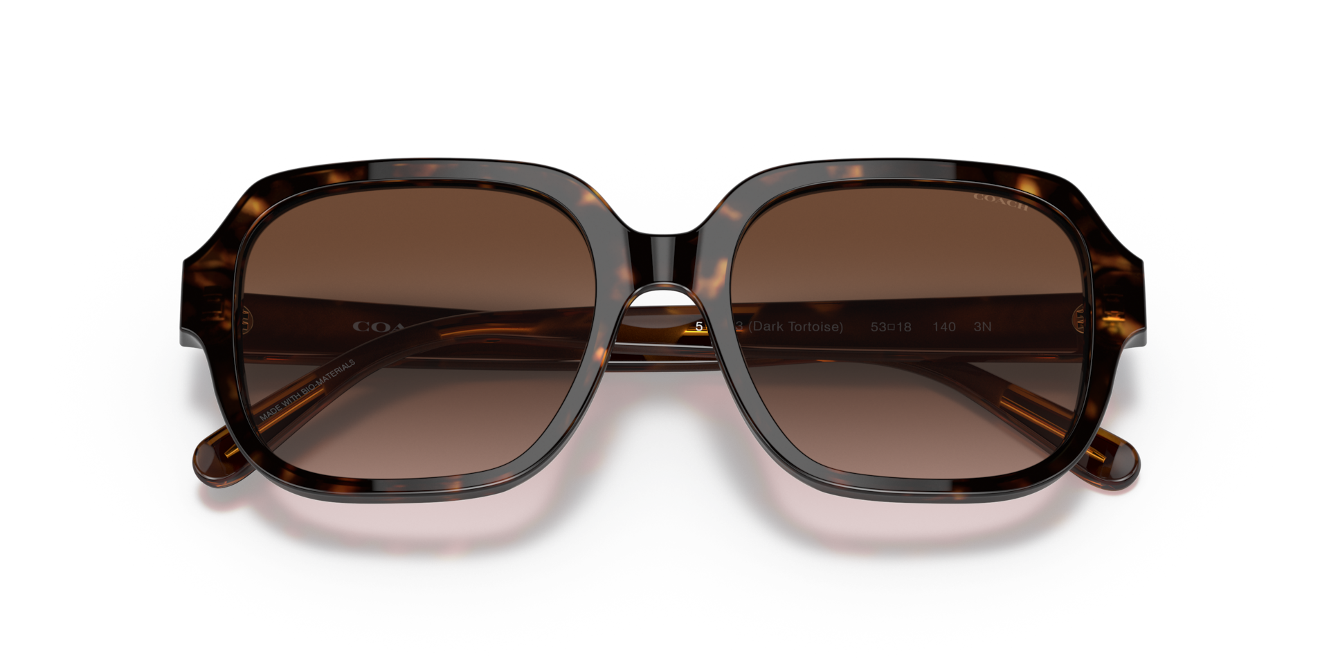 Coach Sunglasses HC 8305 Dark Tortoise Coach CBY85 L (56 - 17) with Grey lenses and Black frame  main image 3