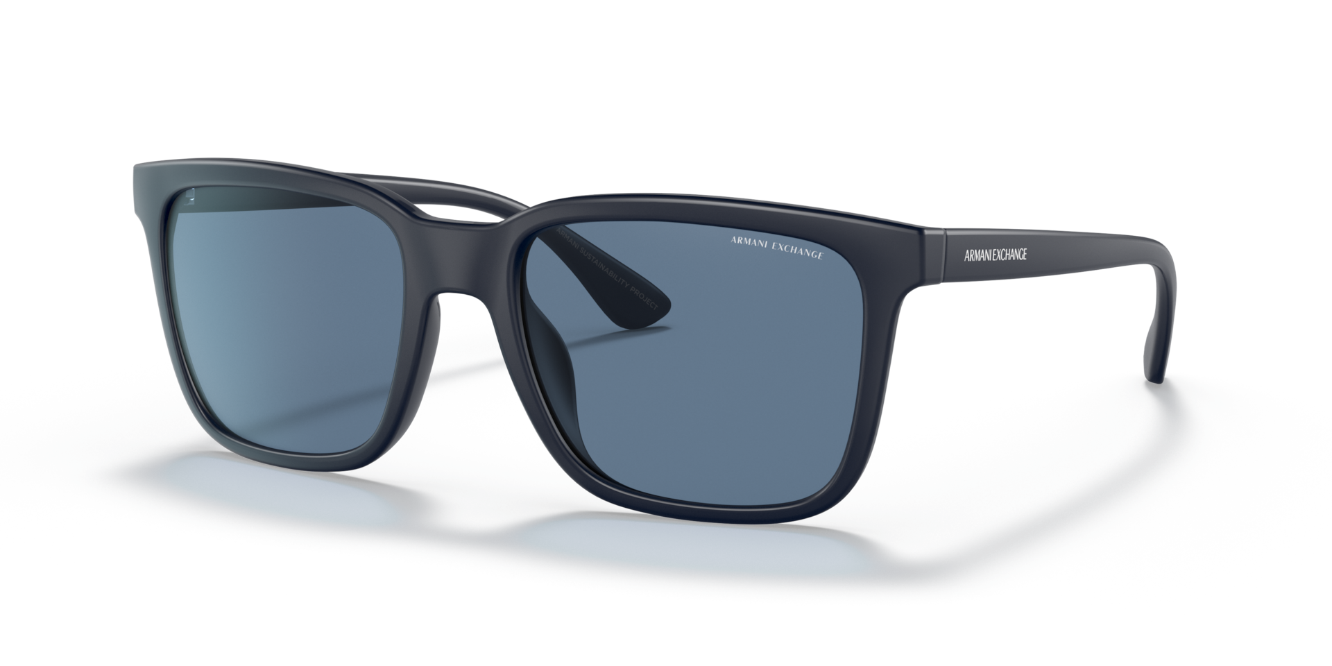 Armani Exchange Blue Sunglasses Modern Sporty Design Armani Exchange AX4093 sunglasses for men in Matte Blue main image 3