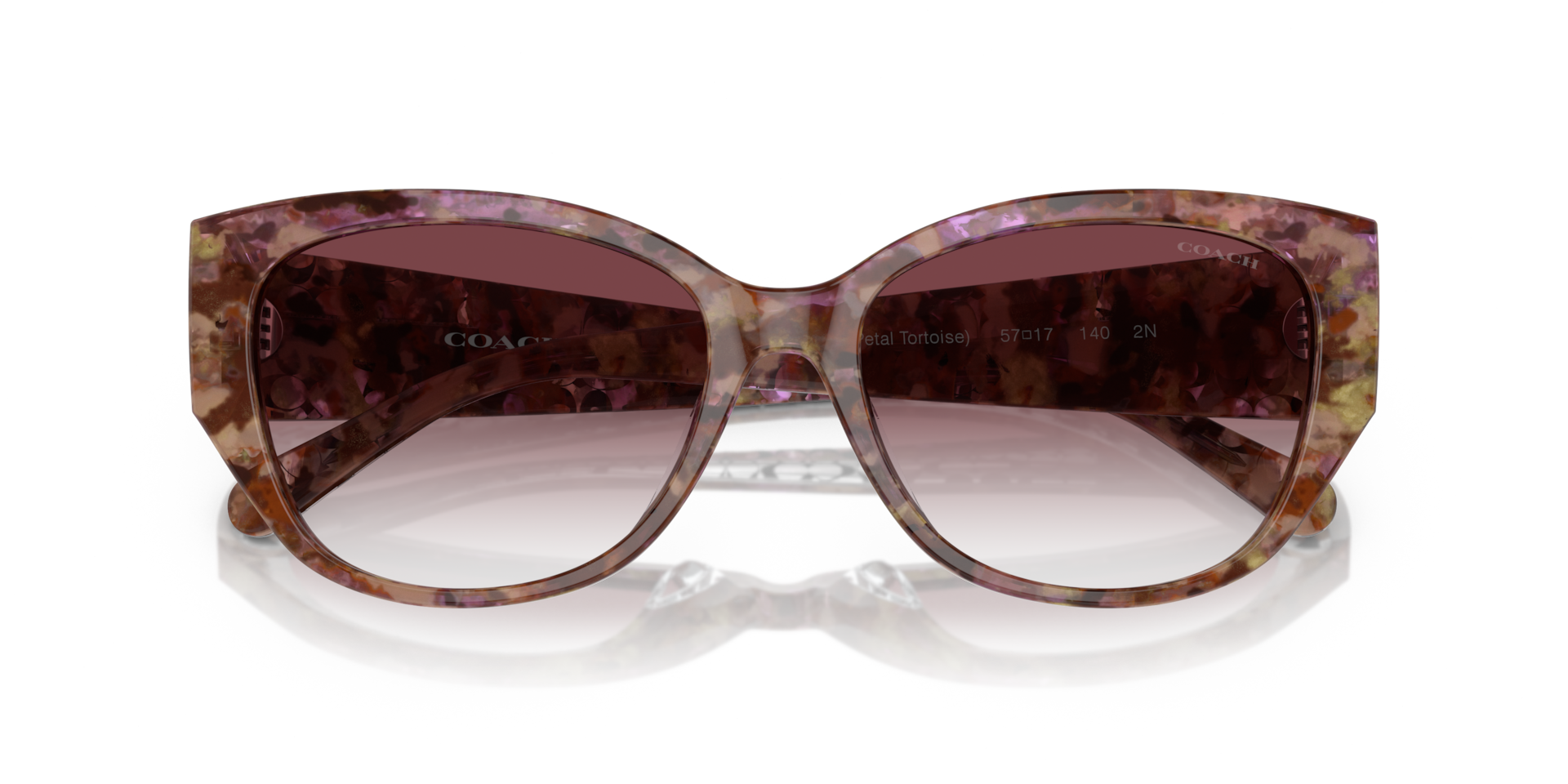 NWT COACH Tortoiseshell Oversized Cateye Sunglasses Warm Brown Petal Pink Lens Coach Pink and Tortoise Sunglasses main image 3