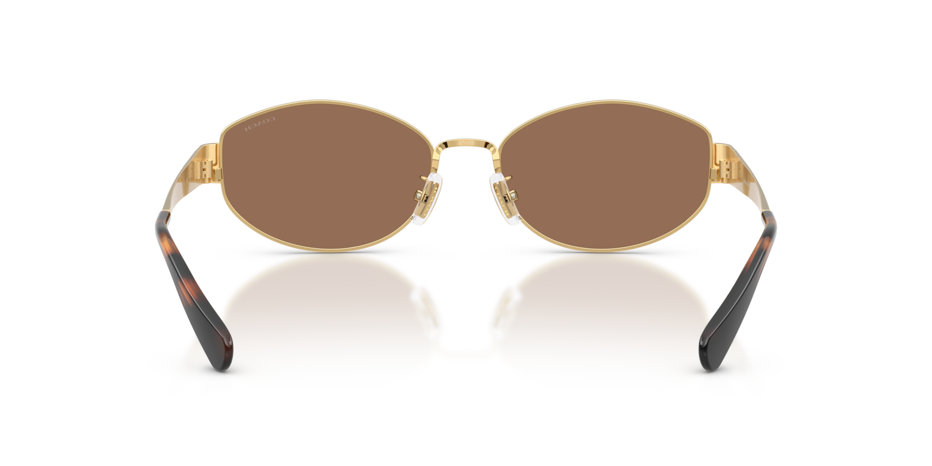 Coach Sunglasses with Brown Lenses and Gold Medallion Coach HC7064 L151 sunglasses for women in Light Gold main image 3