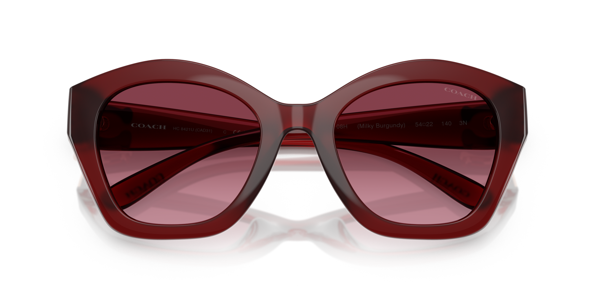 Coach Women\'s Oversized Sunglasses in Burgundy Buy Coach Milky Burgundy Sunglasses Online - Sunglasses.ie main image 3