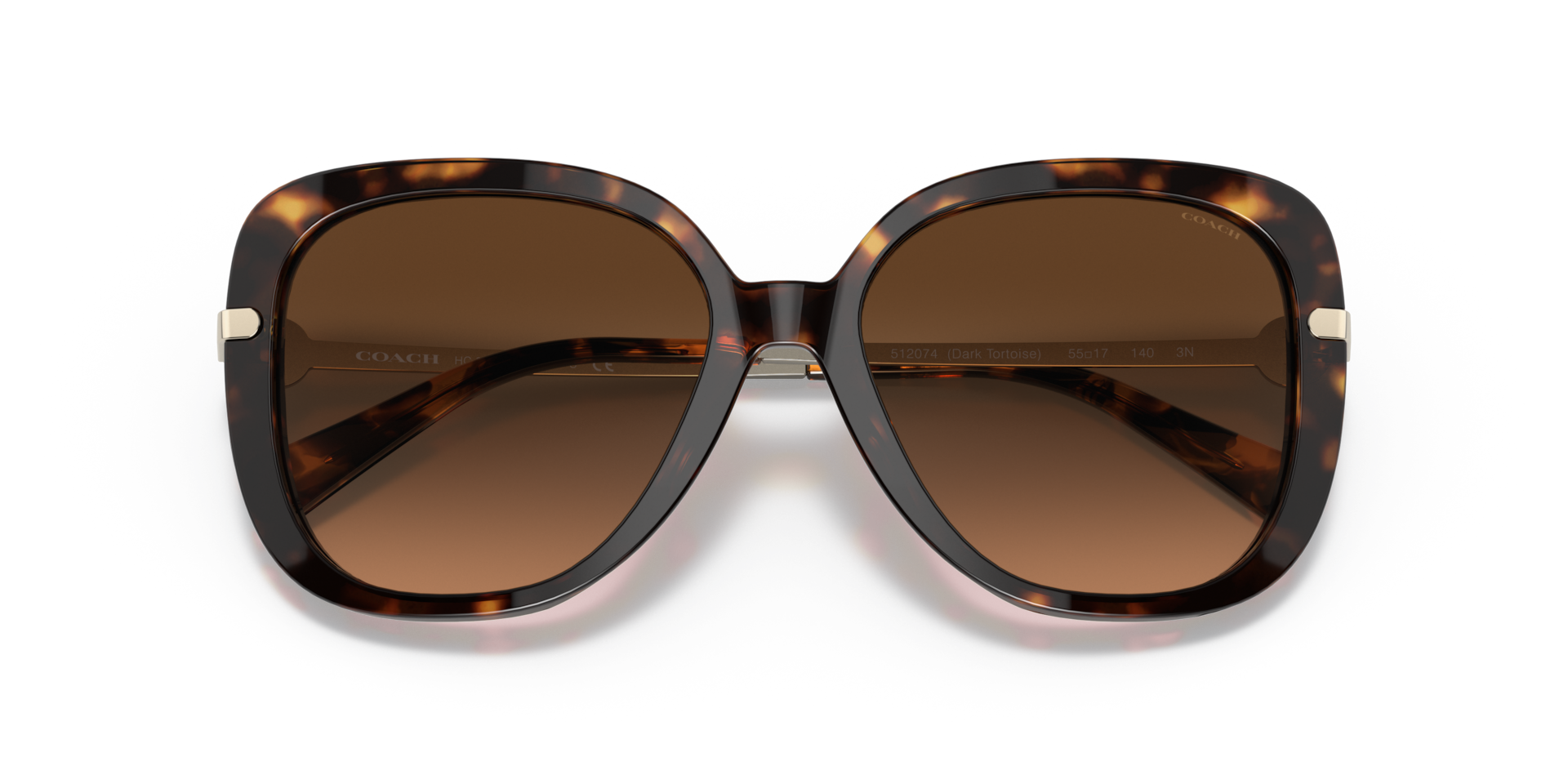 Coach Sunglasses C9204 HC8343 New Condition Dark Tortoise Coach 512013 (Dark Tortoise) 55-18-140mm 3N Sunglasses  main image 3