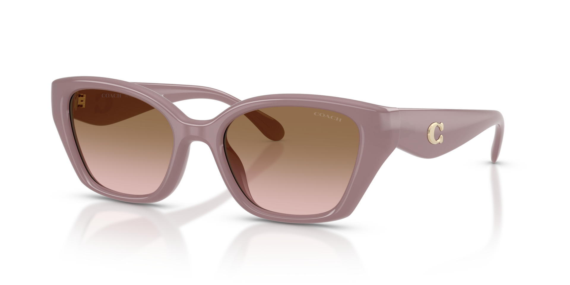 Coach Women\'s Taupe Frame Sunglasses with Brown Lenses Coach Oversized Brown Sunglasses for Women for sale | eBay main image 3