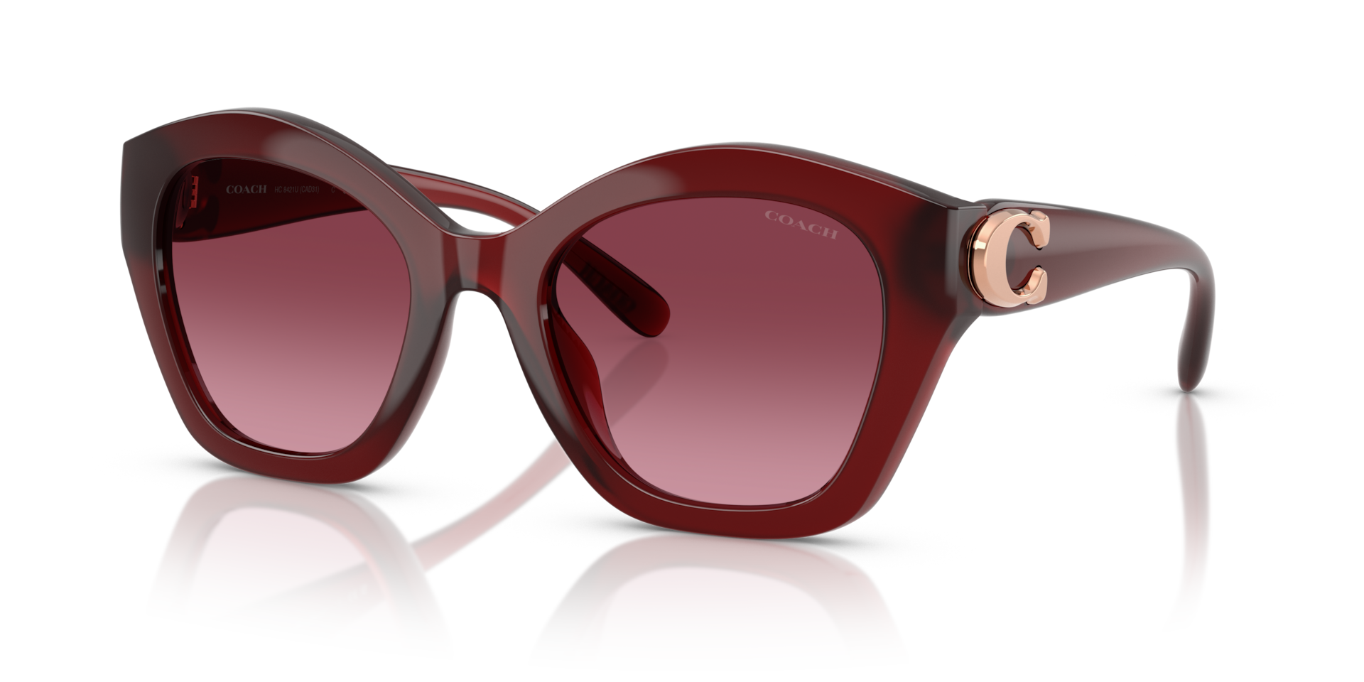 Authentic Coach Women\'s Burgundy Cat Eye Sunglasses Coach Burgundy Sunglasses - Gem main image 2