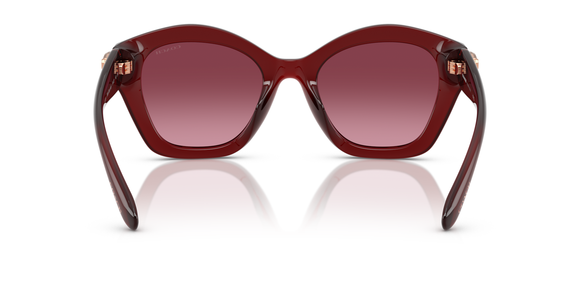 Coach Burgundy Cat-Eye Sunglasses with Tinted Lenses Coach CBY82 M (54 - 19) with Violet lenses and Red frame  main image 2
