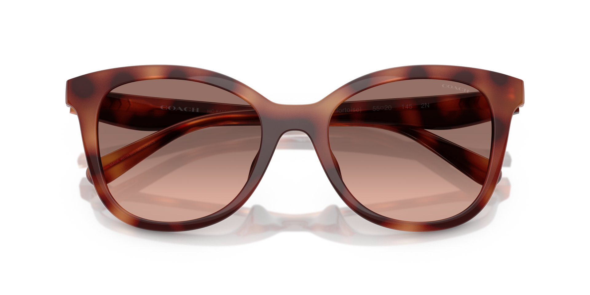 EUC Woman\'s Brown Tortoise Coach Sunglass Frames Coach HC8410U Tortoise, Green frame with brown gradient  main image 2