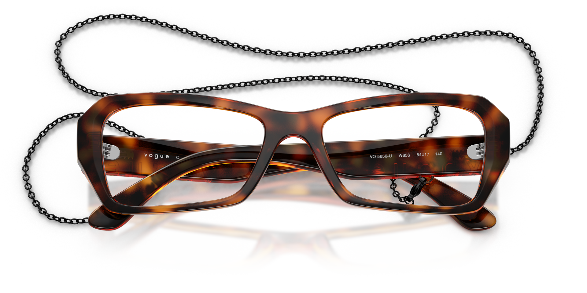 Vogue Havana‎ Crystals Brown Tortoise VO2888-B W656 Optical 54-16-135 H6499 Vogue VO5523 tortoise frame main image 2